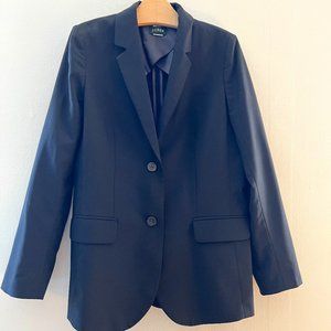 Boyfriend Fit Black Stretch Wool Blazer - J Crew